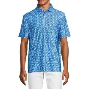 Hickey Freeman Graphic Golf Polo blue white large